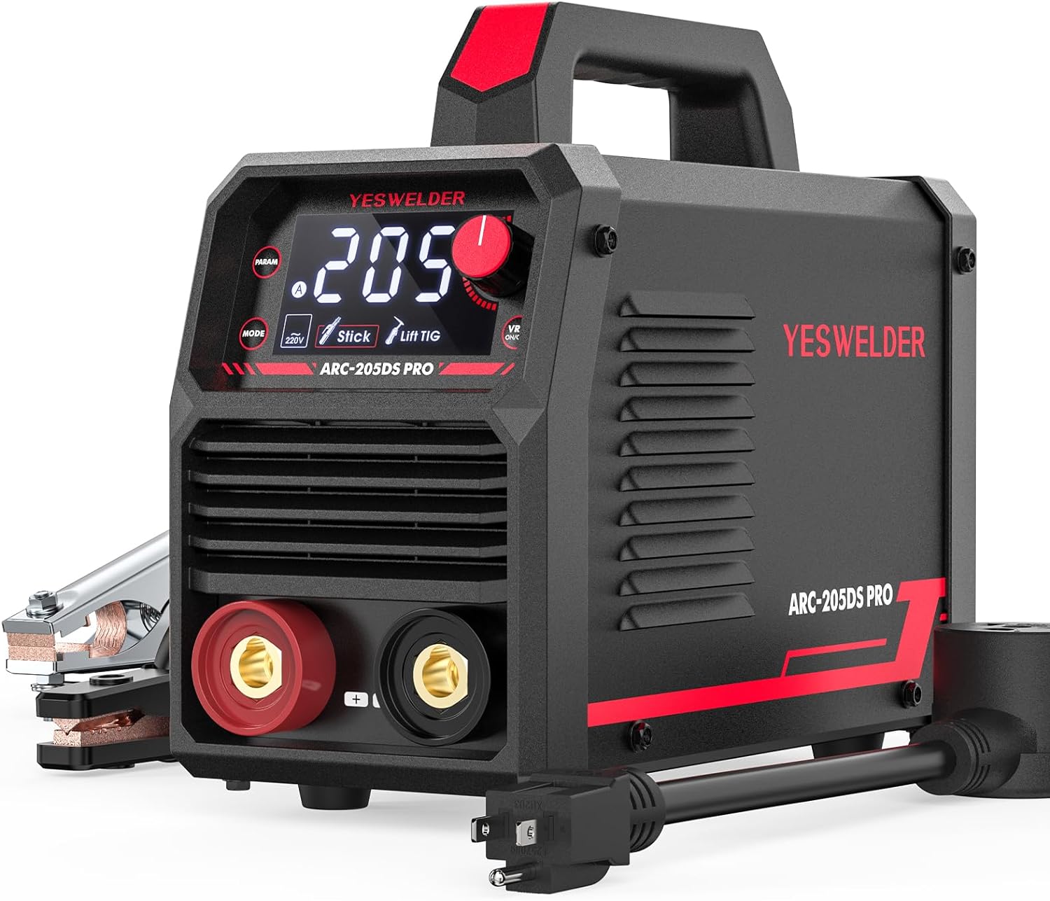 YESWELDER Stick Welder 205Amp Large LED Display Digital Inverter IGBT Welding Machine