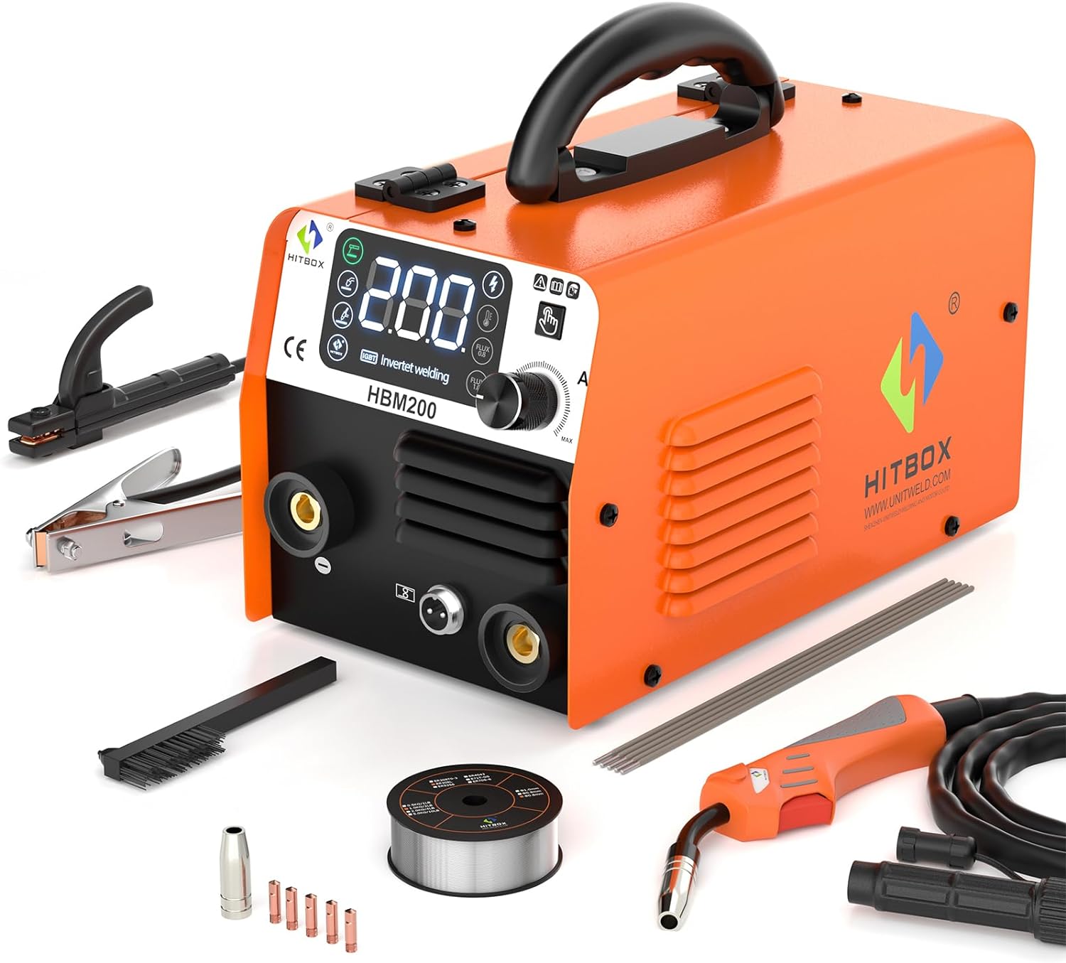 HITBOX MIG Welder 110V 200A Flux Core Welder