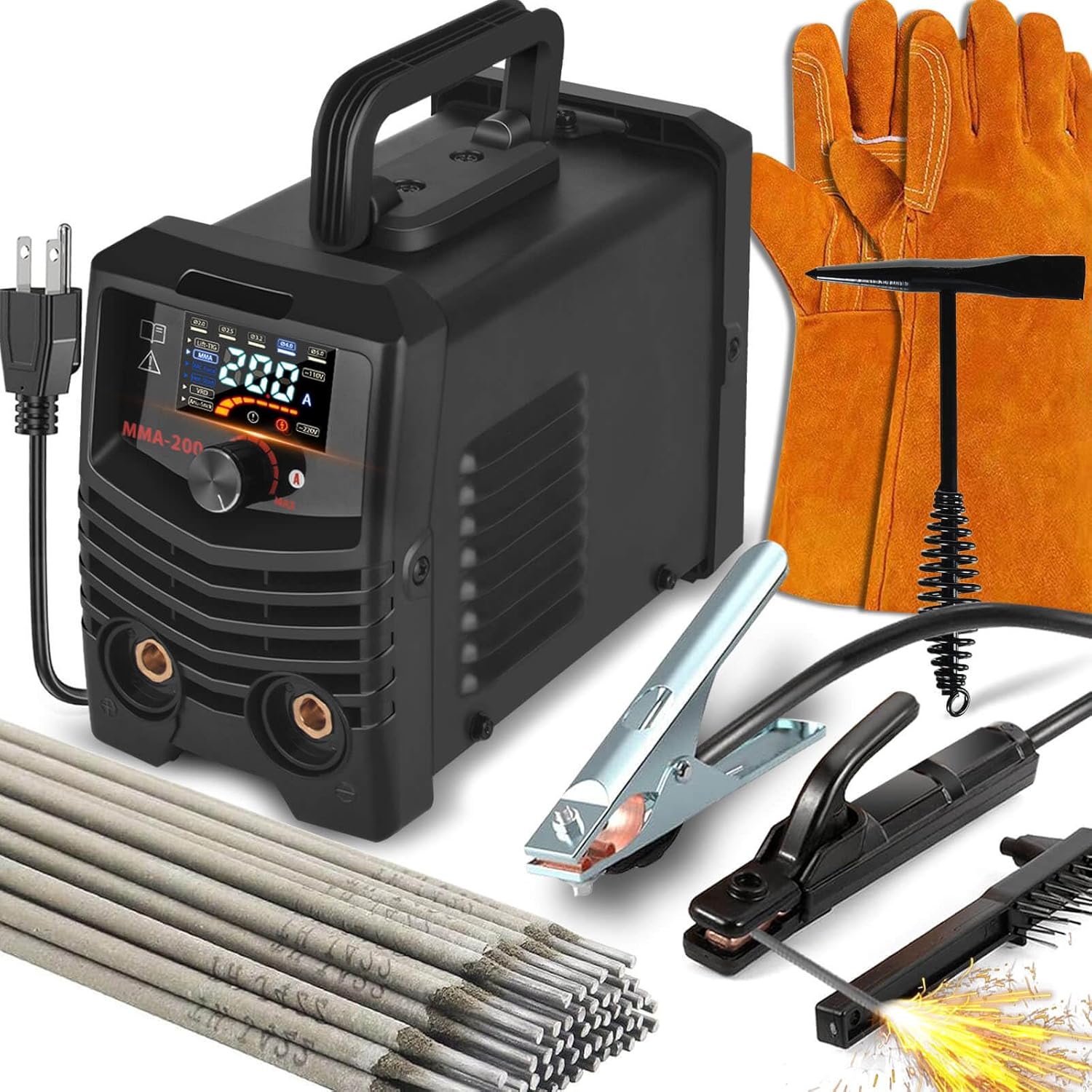 SUNMORN 200A Large LED Display Mini Welder